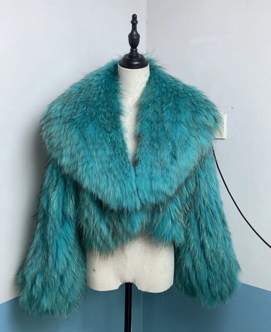 Big Collar Knitted Real Fur Coats