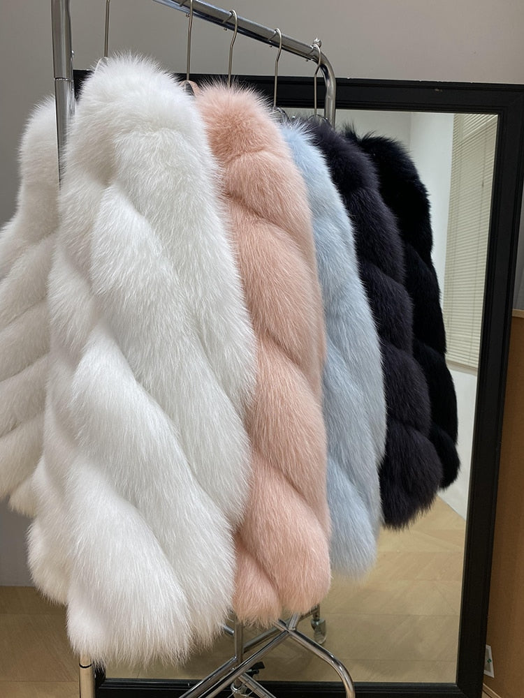 Luxury Pattern Real Fur Coats