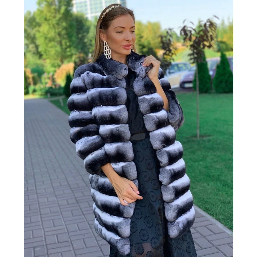 Collection of Chinchilla Style Rex Rabbit Fur Coat Vest