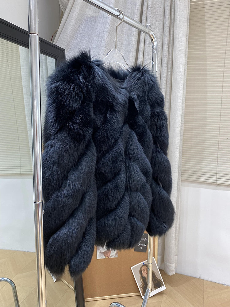 Luxury Pattern Real Fur Coats