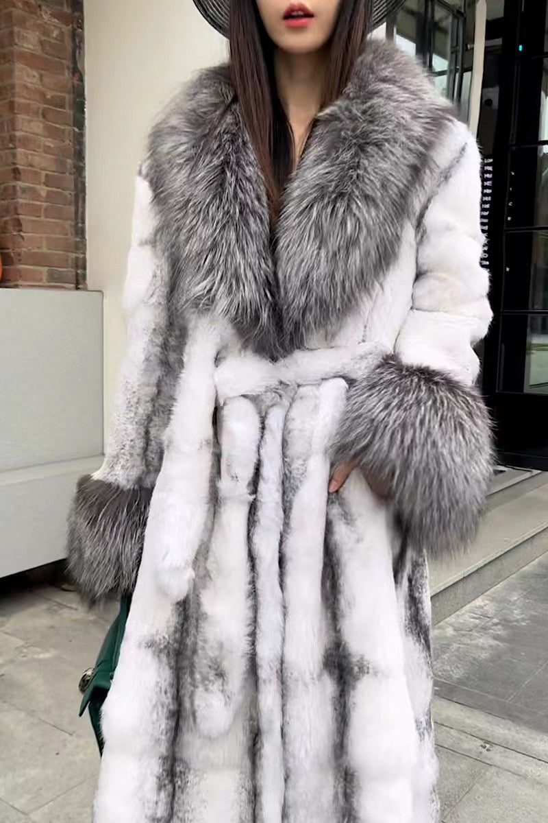 Real fur collar on sale and cuffs