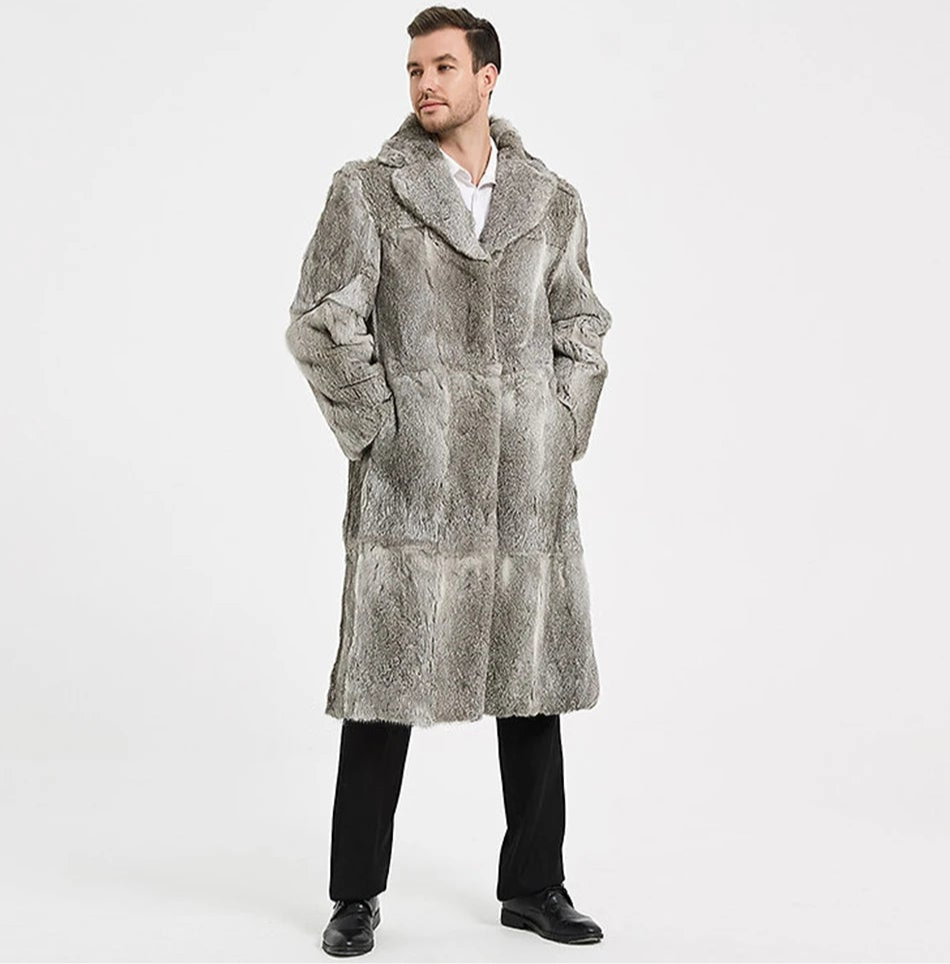 Long Natural Genuine Real Fur Coat