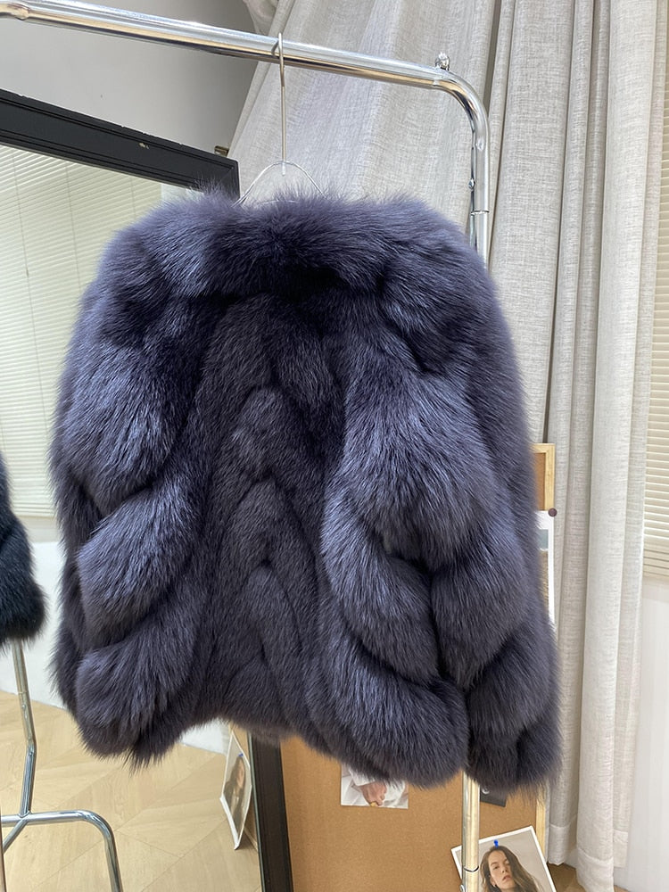 Luxury Pattern Real Fur Coats