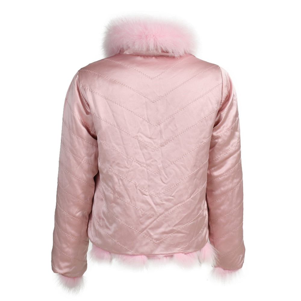 Reversible Knitted Real Fur Coats Silk Liner