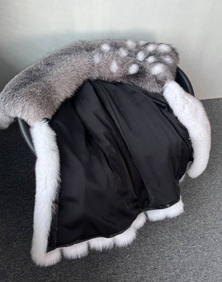 Luxury Full Pelt Real Fur Coat Big Fur Collar