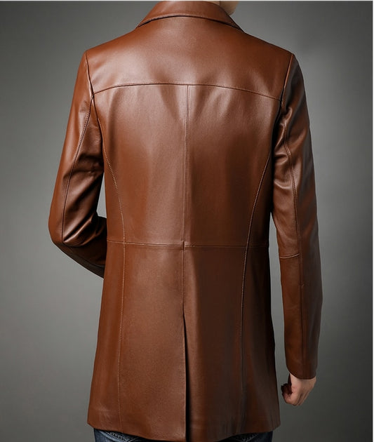 Auburn Genuine Leather Slim Long Coat