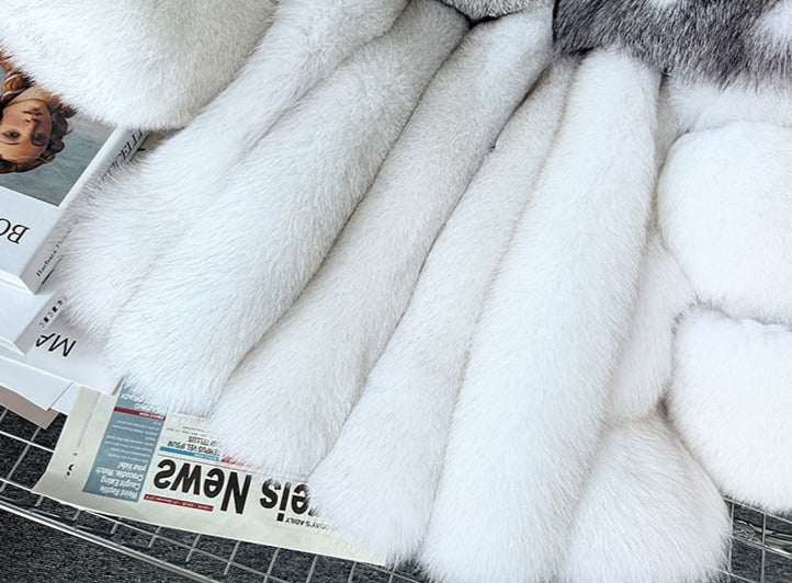 Luxury Full Pelt Real Fur Coat Big Fur Collar