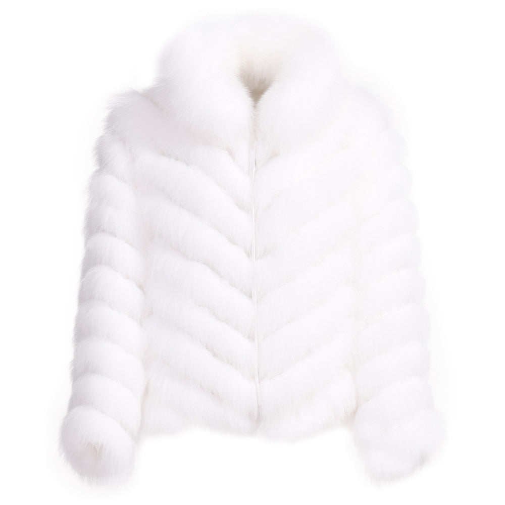 Reversible Knitted Real Fur Coats Silk Liner