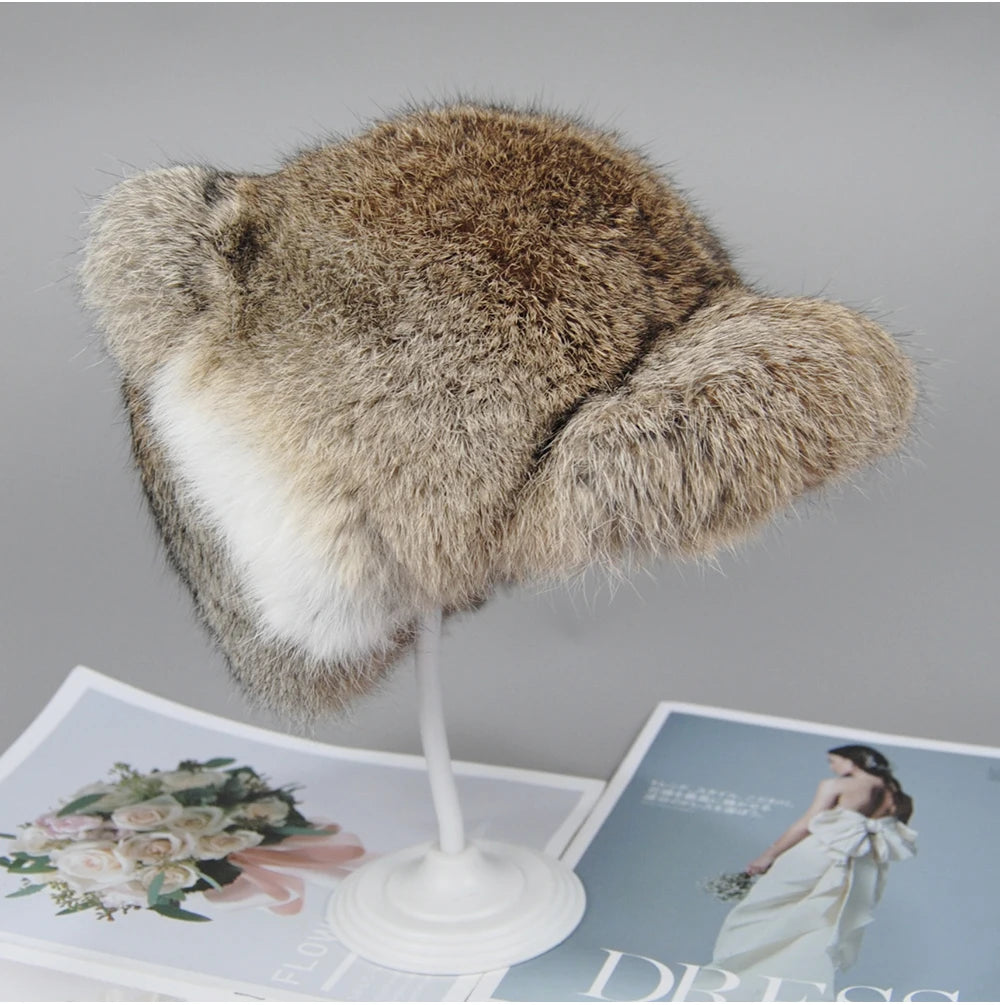 Luxury Real Fur Hat Cat Ears