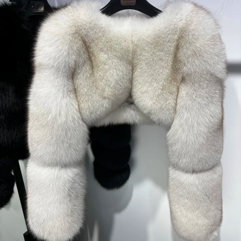 Crop Real Fox Fur Coats
