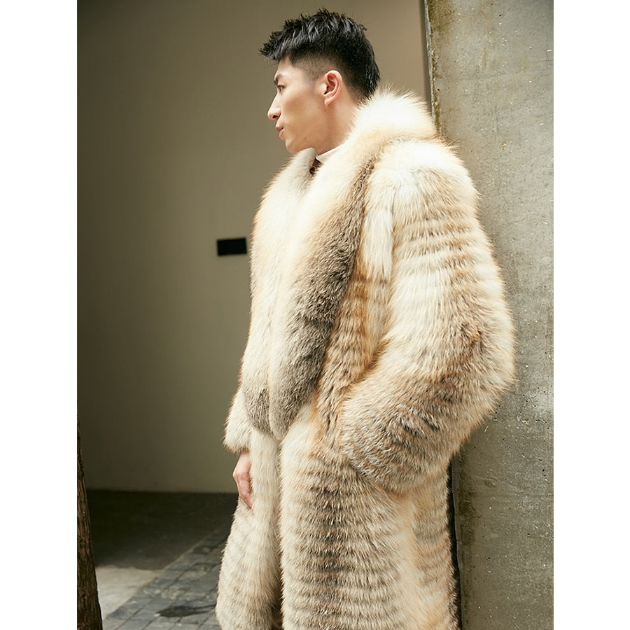 Luxury Real Fur Big Collar Long Coats