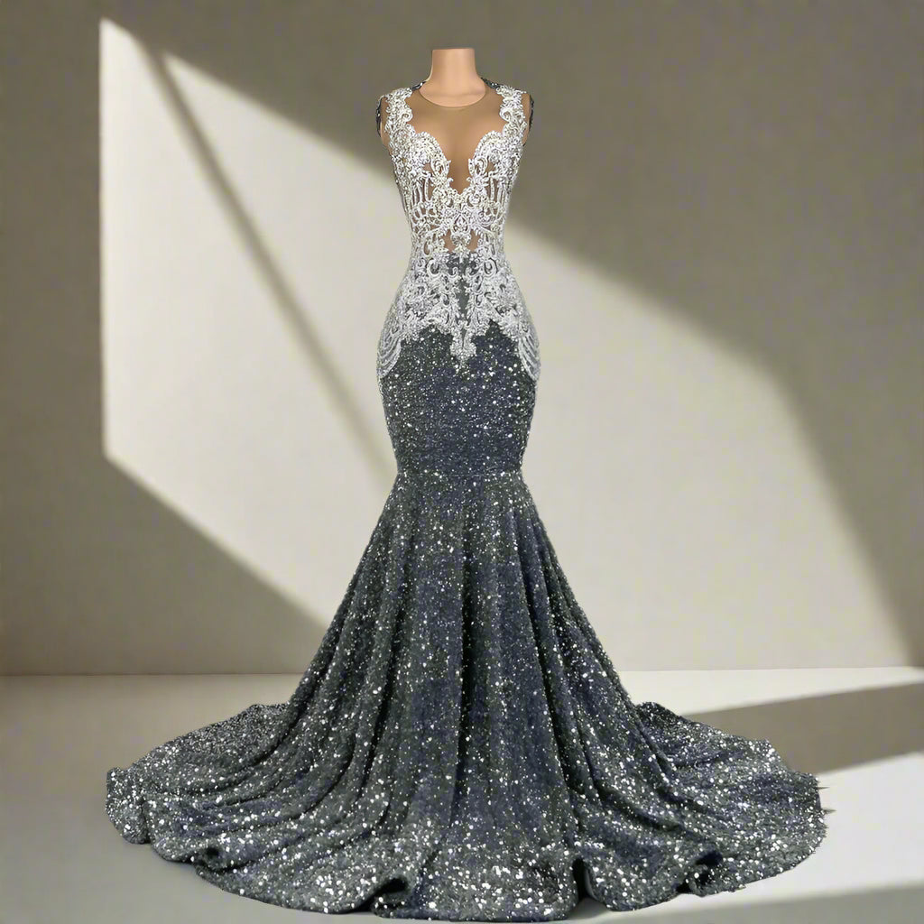 Beaded Crystal Sparkly Sequin Mermaid Gowns