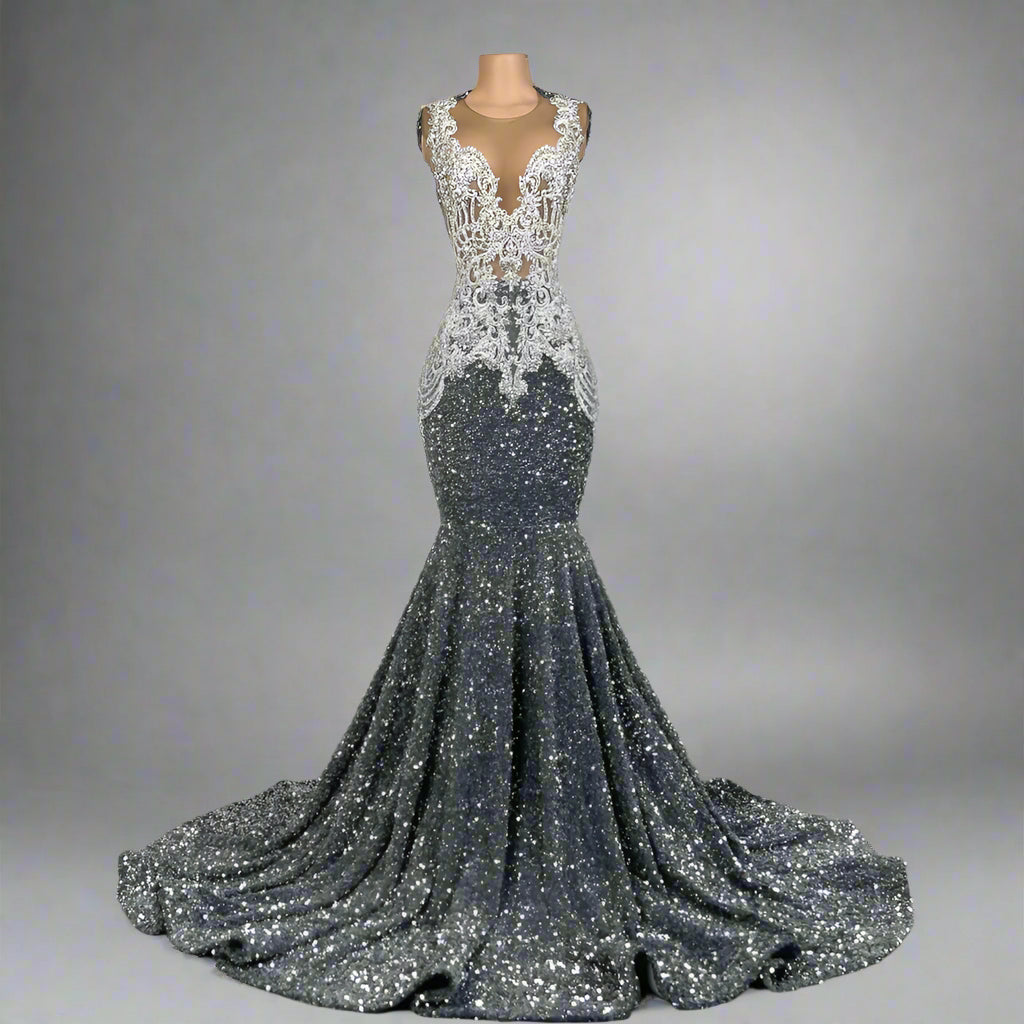 Beaded Crystal Sparkly Sequin Mermaid Gowns