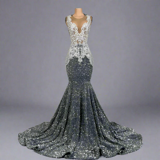 Beaded Crystal Sparkly Sequin Mermaid Gowns