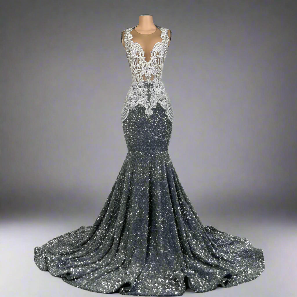 Beaded Crystal Sparkly Sequin Mermaid Gowns