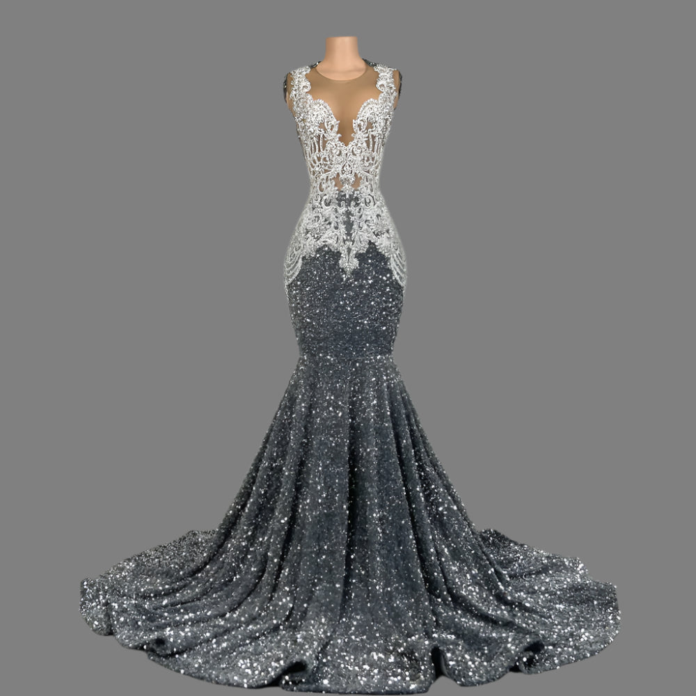 Beaded Crystal Sparkly Sequin Mermaid Gowns