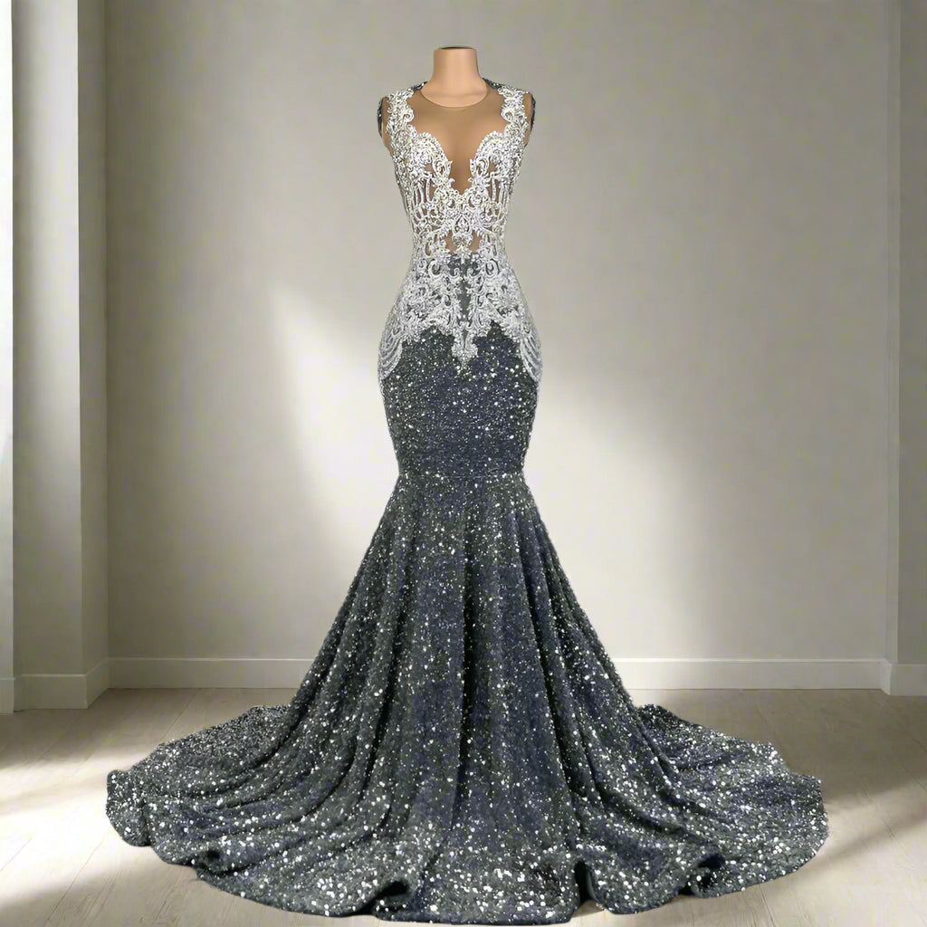 Beaded Crystal Sparkly Sequin Mermaid Gowns