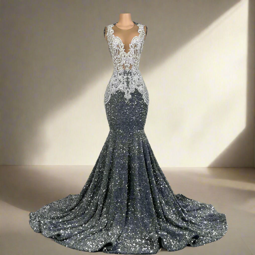 Beaded Crystal Sparkly Sequin Mermaid Gowns