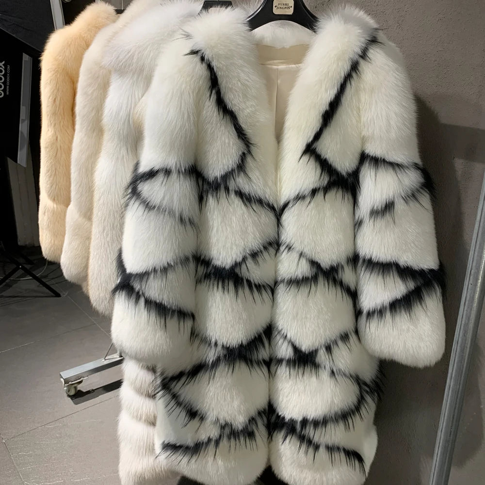 Black Spira Splash Long Real Fur Coats