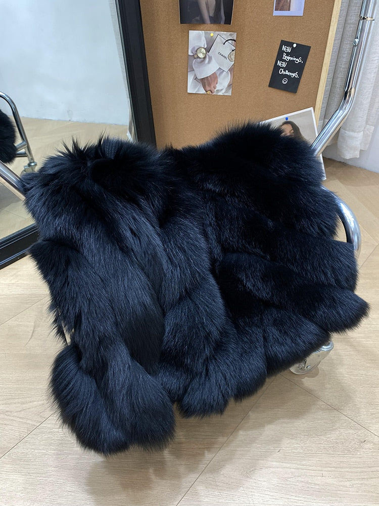 Luxury Pattern Real Fur Coats