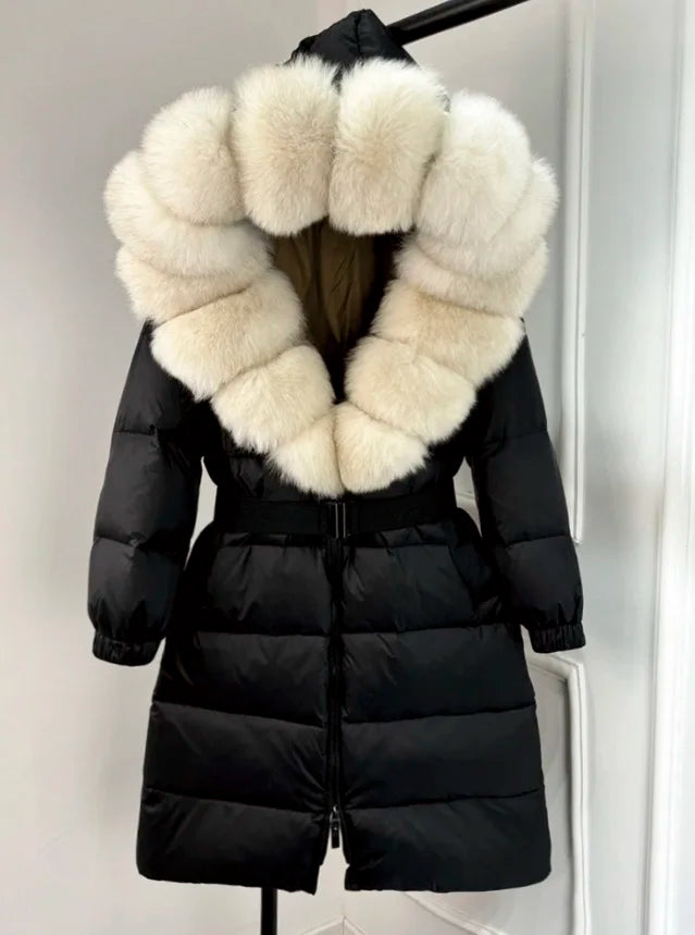 Real Fur Hooded Parka Duck Down Puffer Jackets