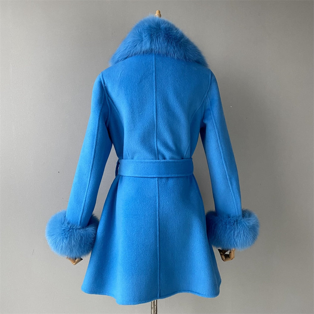 Cashmere Coats Real Fur Collar & Cuffs