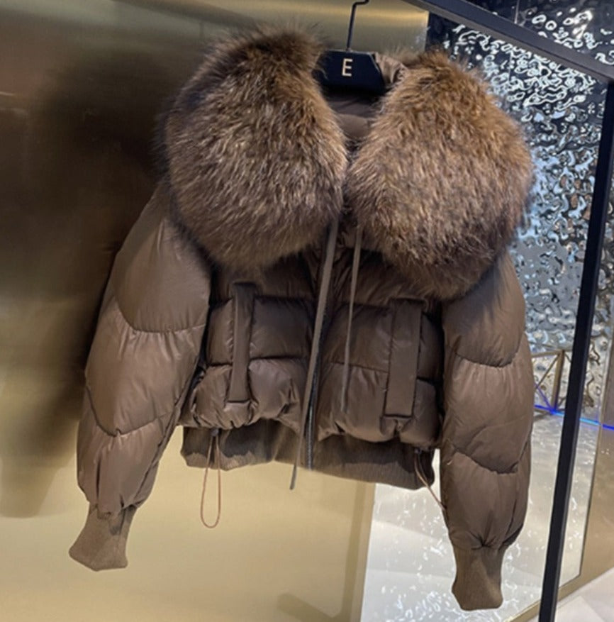 Real Fur Loose Duck Down Puffer Coats