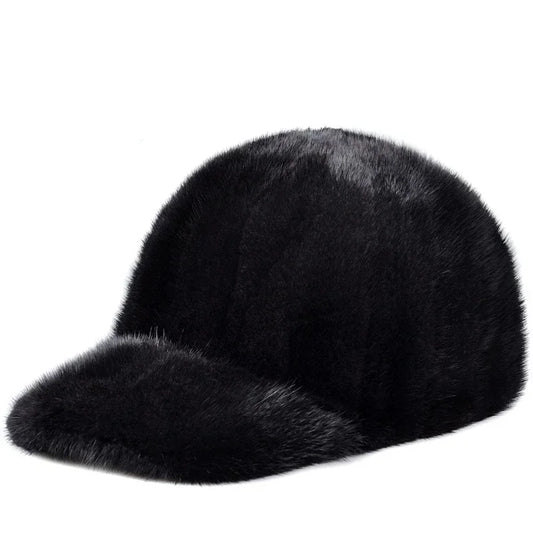 Real Mink Fur Hat Baseball Cap