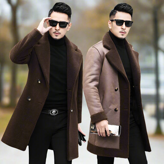 Genuine Lamb Fur Double Breasted Coats
