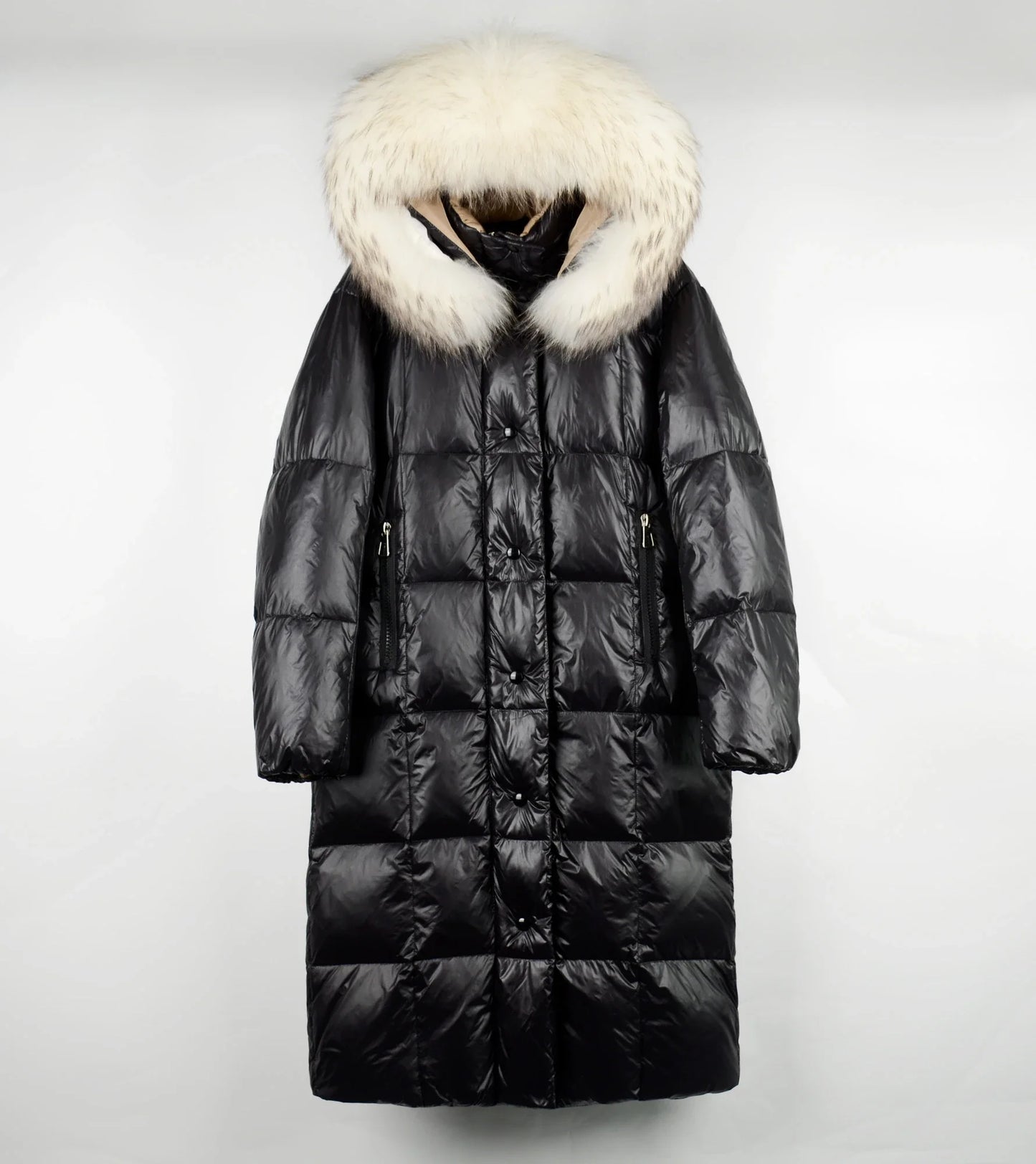 Waterproof X Long Duck Down Puffer Coats Real Fur Parka