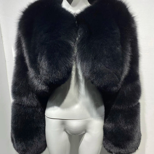 Crop Real Fox Fur Coats