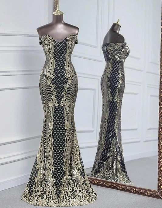Sequin Pattern Sleeveless Floor-Length Dresses