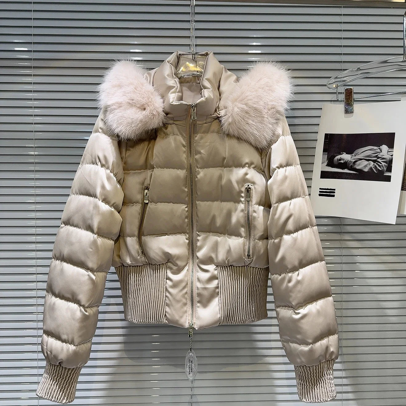 Crop Duck Down Puffer Jackets Hooded