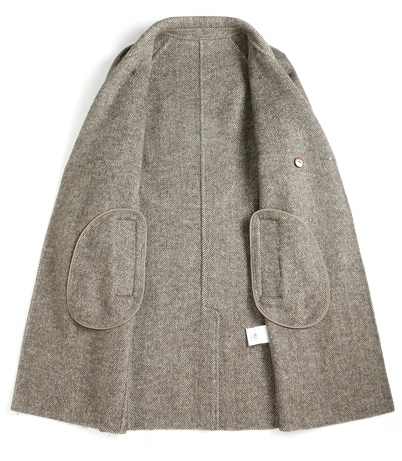 British Double-breasted Long Woolen Coats