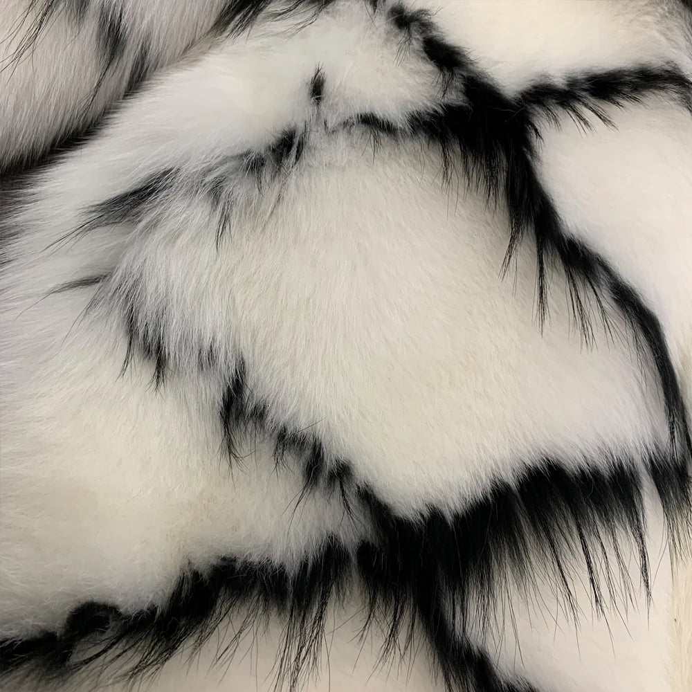Black Spira Splash Long Real Fur Coats