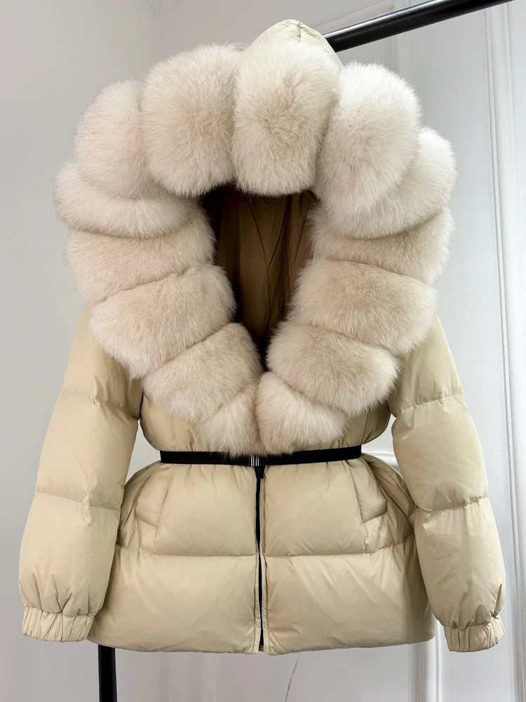 Real Fur Hooded Parkas Duck Down Puffer Jackets