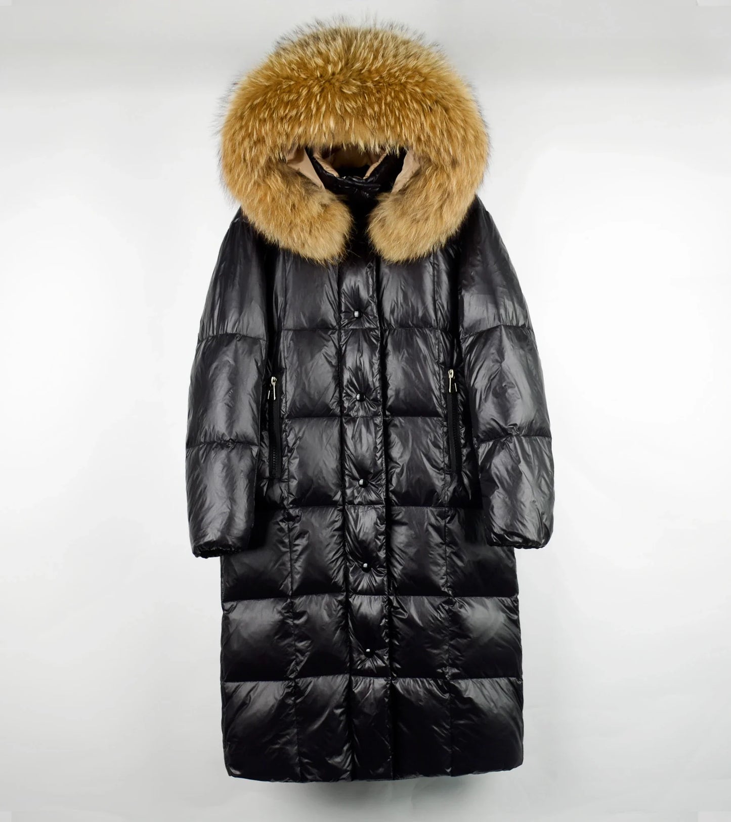 Waterproof X Long Duck Down Puffer Coats Real Fur Parka