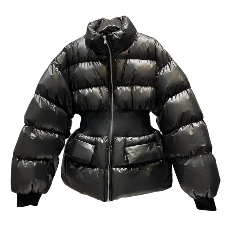 Threaded Waist Cotton-padded Puffer Jackets