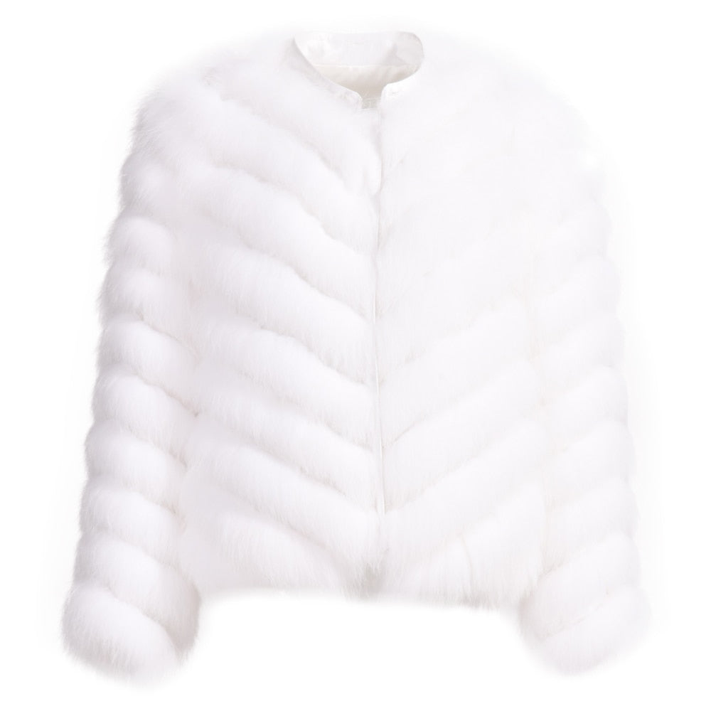 Reversible Knitted Real Fur Coats Silk Liner