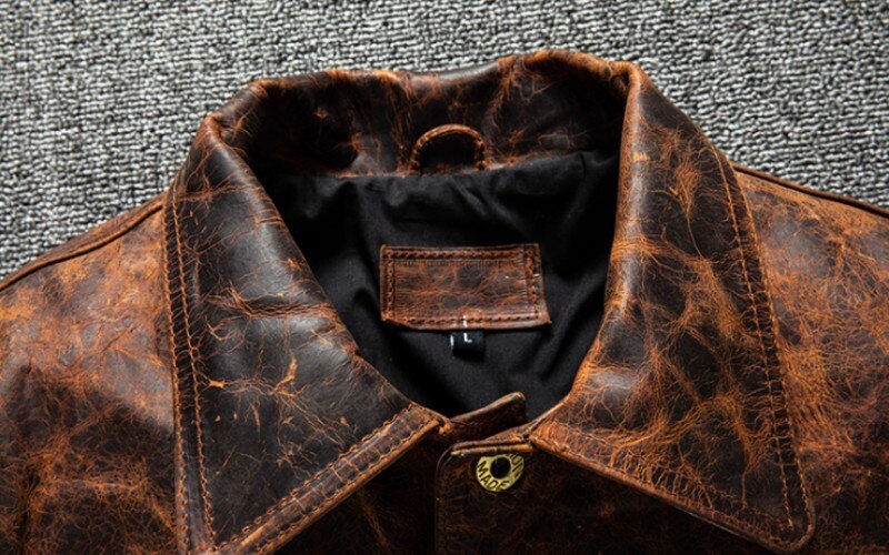 Genuine Leather Jacket Vintage Style