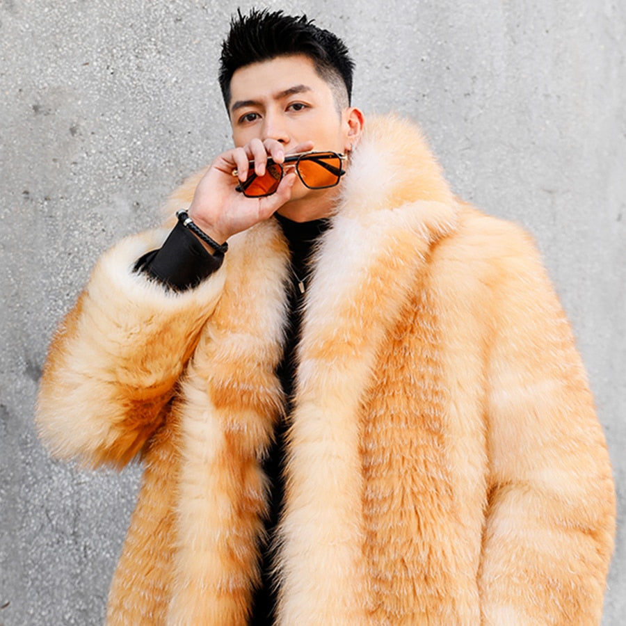 Luxury Genuine Mid-Length Real Fur Coats