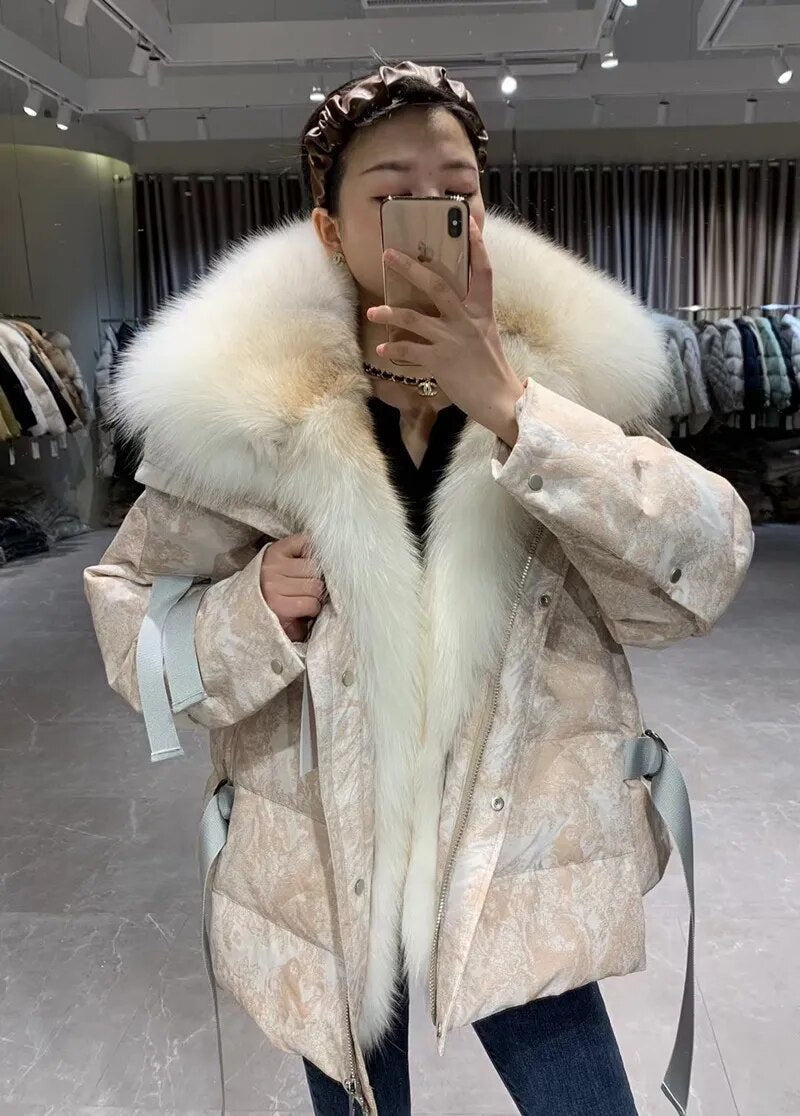 Collection of Down Puffer Jackets Big Fur Collar