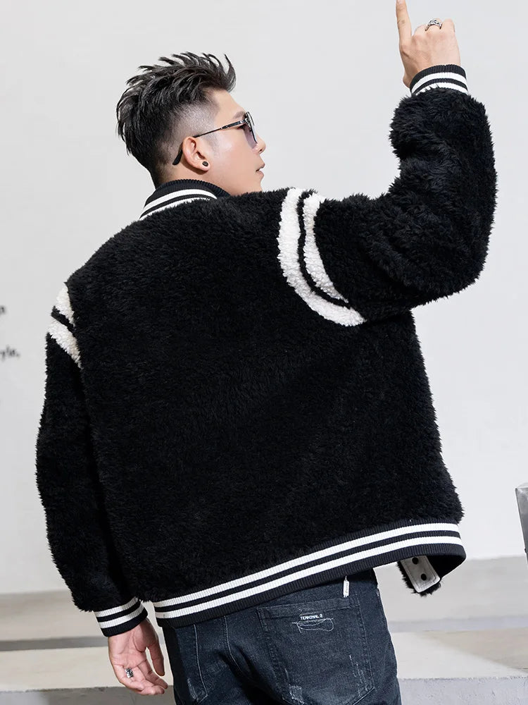 Cashmere Shearling Fur Baseball Wool Coats