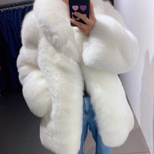 Real Fox Fur Coats Mid Length