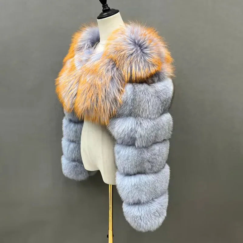 Cropped Real Fox Fur Coats