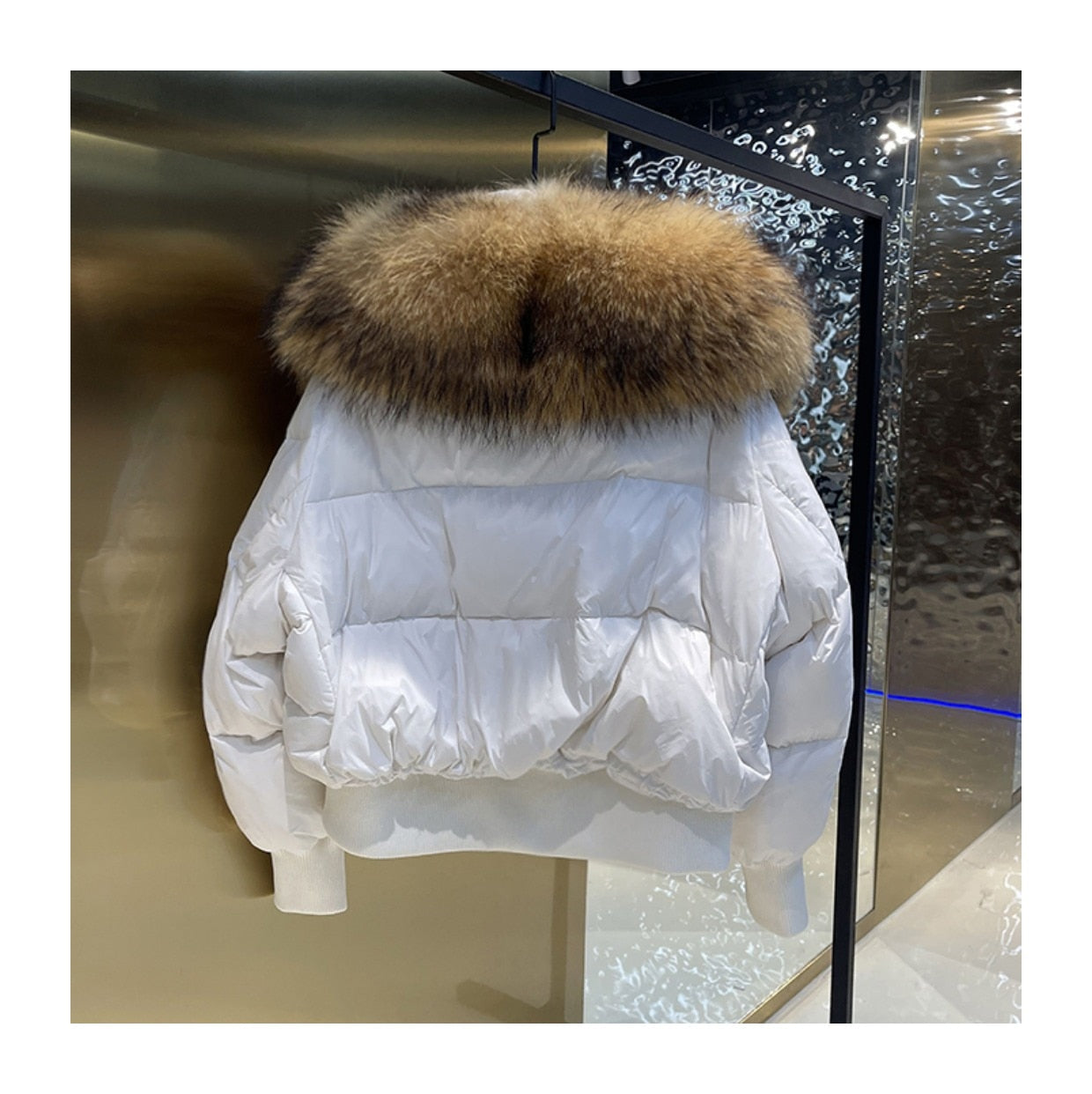 Real Fur Loose Duck Down Puffer Coats