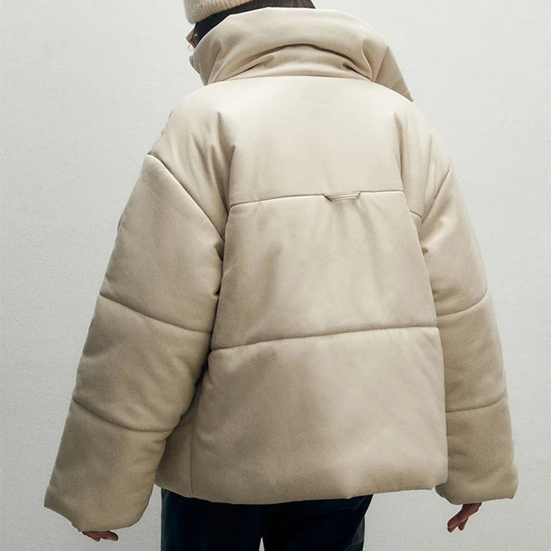 Genuine Leather Down Coat Winter Women Sheepskin Big Collar Design Loose Bread Clothes 90 Goose Down Coffe Short Jaqueta Puffer
