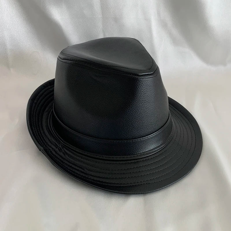 Genuine Leather Fedora Hat