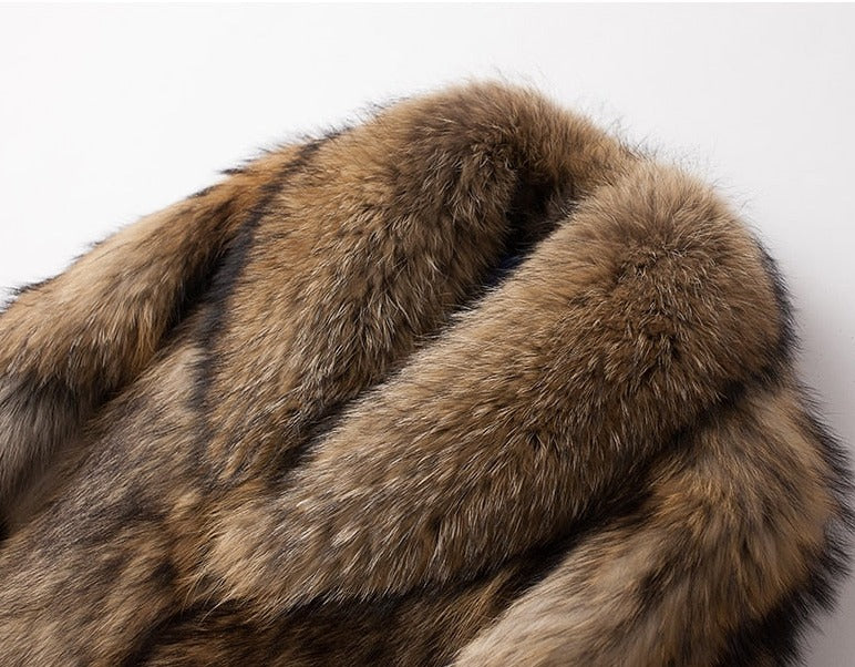 Real Fur Coat Big Fur Collar