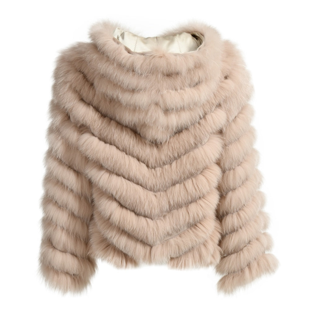 Reversible Real Fur Coats Silk Liner Hooded